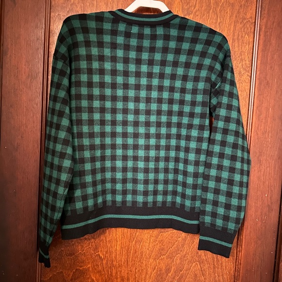 Marled Checkered Plaid Cardigan Sweater Size M - Picture 4 of 6